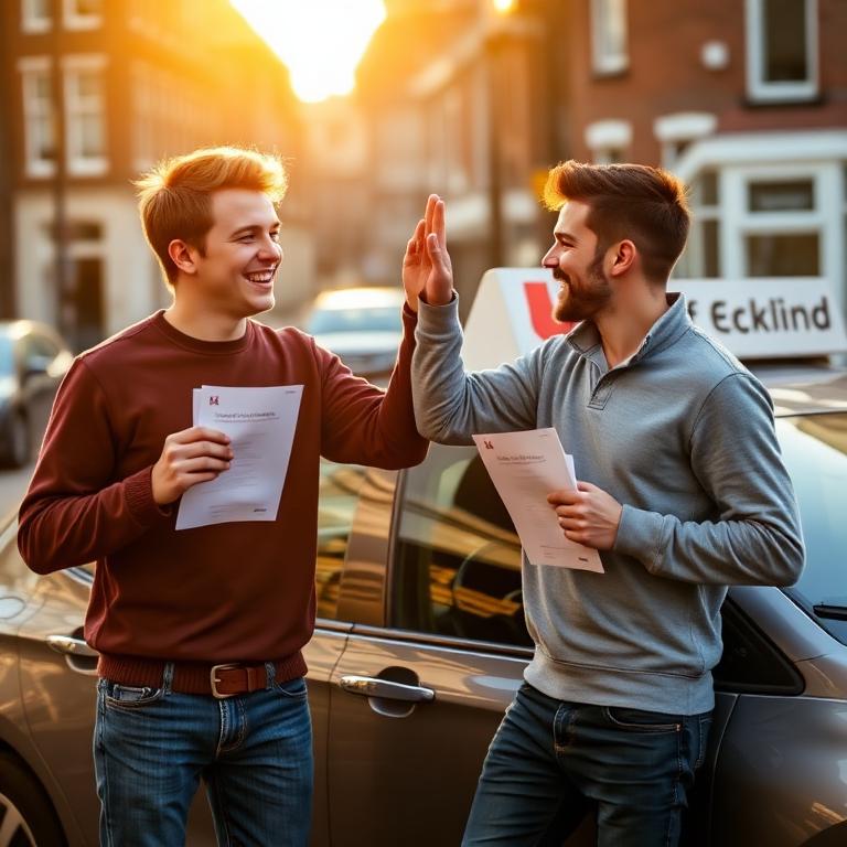 Twee vrienden vieren samen dat ze allebei geslaagd zijn